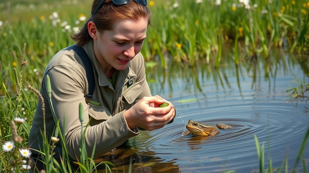 Conservation biologist releases captive-bred gopher frog—Detroit Zoological Society restoration