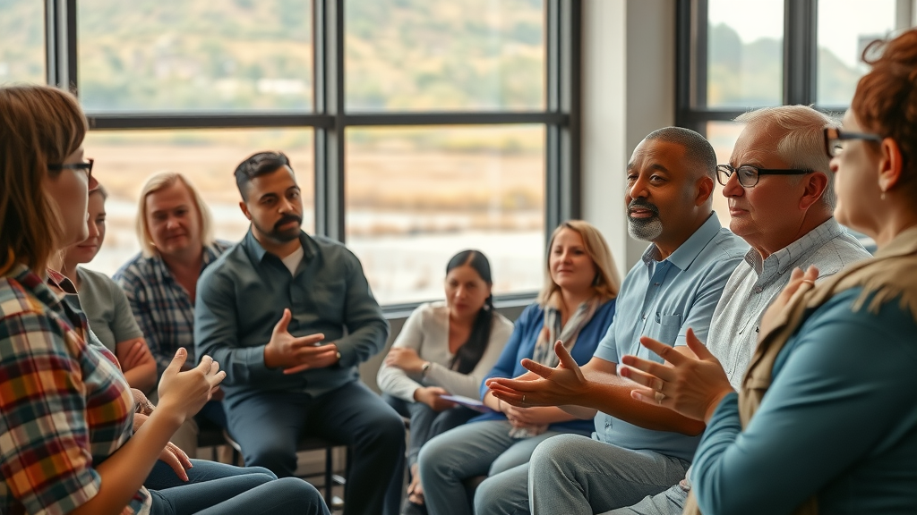 Detroit citizens discussing amphibian conservation and education at a community forum