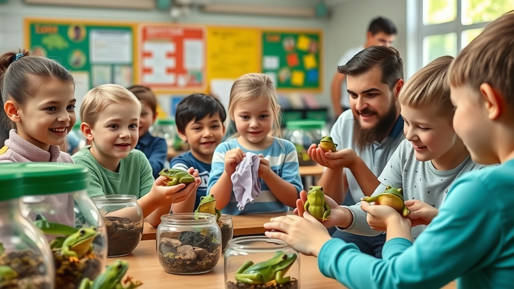 Classroom amphibian care workshop with kids and adults at National Amphibian Conservation Center Detroit