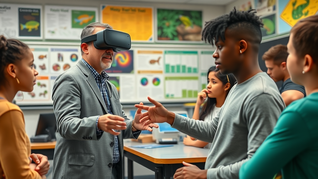 Detroit scientist teaching students with VR on amphibian conservation Detroit